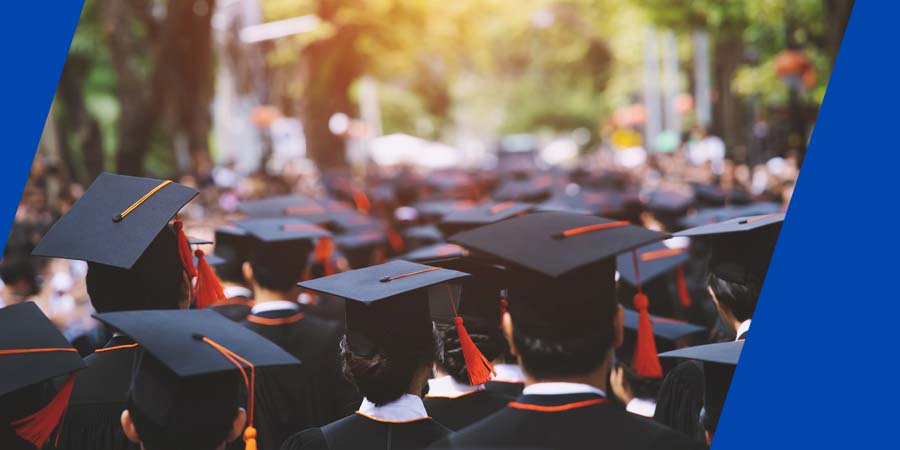 Top view of a graduation ceremony. 