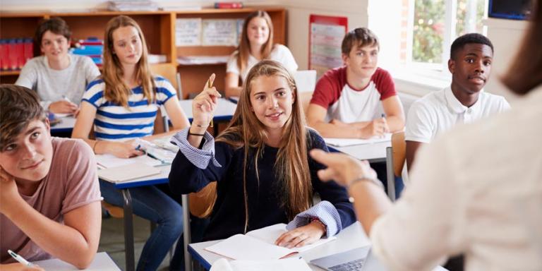 Students in classroom.