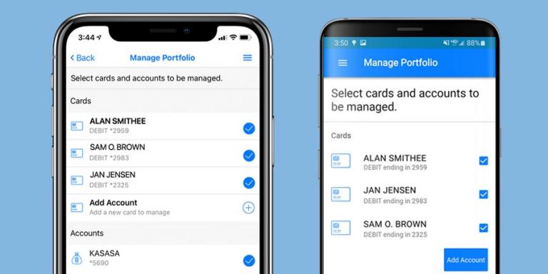 Card manager add cards screens