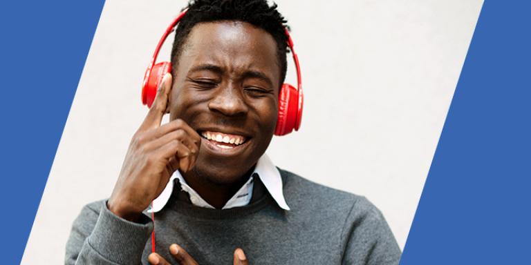 Man wearing headphones