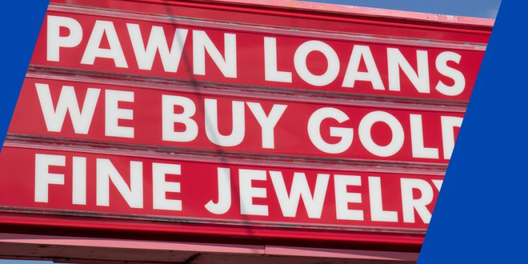 Pawn and loan signage.