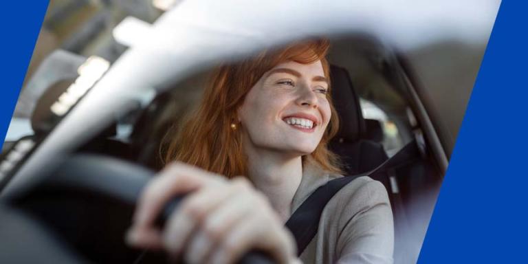 A women driving a car