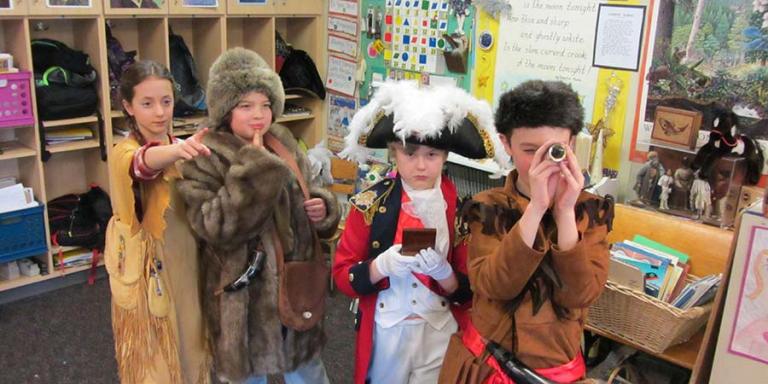 Students wearing costumes purchased with a Classroom Cash grant